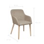 Sillas de comedor 6 uds tela beige y madera maciza de roble de vidaXL, Sillas de comedor - Ref: Foro24-270571, Precio: 701,17...