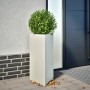 Jardineras triangulares 2 uds acero blanco 40x34,5x70 cm en Macetas y jardineras | Comprar online en Foru.es