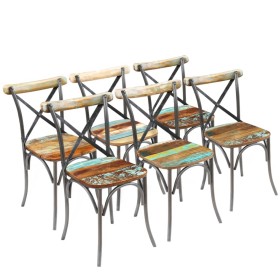 Sillas de comedor 6 unidades madera maciza reciclada de vidaXL, Sillas de comedor - Ref: Foro24-274396, Precio: 732,03 €, Des...