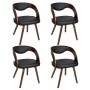 Sillas de comedor 4 uds madera curvada piel sintética marrón de vidaXL, Sillas de comedor - Ref: Foro24-270039, Precio: 537,6...