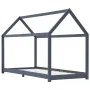 Estructura de cama infantil madera maciza pino gris 90x200 cm de vidaXL, Cunas y camas para niños - Ref: Foro24-283354, Preci...