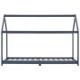 Estructura de cama infantil madera maciza pino gris 90x200 cm de vidaXL, Cunas y camas para niños - Ref: Foro24-283354, Preci...