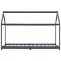 Estructura de cama infantil madera maciza pino gris 90x200 cm de vidaXL, Cunas y camas para niños - Ref: Foro24-283354, Preci...