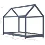 Estructura de cama infantil madera maciza pino gris 90x200 cm de vidaXL, Cunas y camas para niños - Ref: Foro24-283354, Preci...