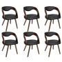 Sillas de comedor 6 unidades cuero sintético marrón de vidaXL, Sillas de comedor - Ref: Foro24-270040, Precio: 864,85 €, Desc...