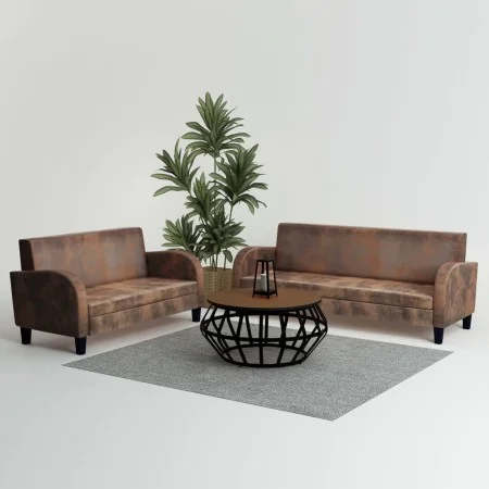 Conjunto de sofás 2 piezas ante artificial marrón de vidaXL, Sofás - Ref: Foro24-275226, Precio: 839,43 €, Descuento: %