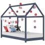 Estructura de cama infantil madera maciza pino gris 70x140 cm de vidaXL, Cunas y camas para niños - Ref: Foro24-283352, Preci...