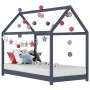 Estructura de cama infantil madera maciza pino gris 70x140 cm de vidaXL, Cunas y camas para niños - Ref: Foro24-283352, Preci...