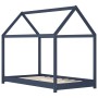Estructura de cama infantil madera maciza pino gris 70x140 cm de vidaXL, Cunas y camas para niños - Ref: Foro24-283352, Preci...