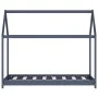 Estructura de cama infantil madera maciza pino gris 70x140 cm de vidaXL, Cunas y camas para niños - Ref: Foro24-283352, Preci...