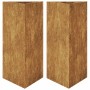 Jardineras triangulares 2 uds acero oxidado 40x40x75 cm en Macetas y jardineras | Comprar online en Foru.es