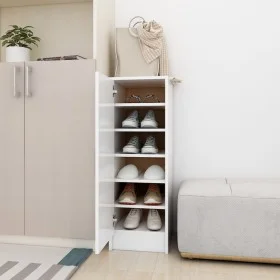 Mueble zapatero de aglomerado blanco 32x35x92 cm de vidaXL, Zapateros y organizadores de calzado - Ref: Foro24-808972, Precio...