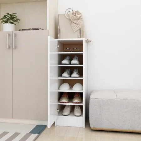Mueble zapatero de aglomerado blanco 32x35x92 cm de vidaXL, Zapateros y organizadores de calzado - Ref: Foro24-808972, Precio...