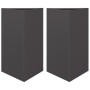 Jardineras triangulares 2 uds acero negro 50x43x75 cm en Macetas y jardineras | Comprar online en Foru.es