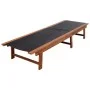 Tumbona con mesita 2 unidades madera maciza acacia y textilene de vidaXL, Tumbonas - Ref: Foro24-273752, Precio: 316,14 €, De...