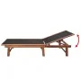 Tumbona con mesita 2 unidades madera maciza acacia y textilene de vidaXL, Tumbonas - Ref: Foro24-273752, Precio: 316,14 €, De...