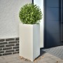 Jardineras triangulares 2 uds acero blanco 50x43x75 cm en Macetas y jardineras | Comprar online en Foru.es