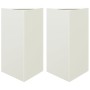 Jardineras triangulares 2 uds acero blanco 50x43x75 cm en Macetas y jardineras | Comprar online en Foru.es