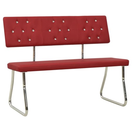 Banco de cuero sintético rojo tinto 110 cm de vidaXL, Bancos de comedor y cocina - Ref: Foro24-325859, Precio: 119,02 €, Desc...