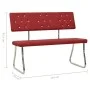 Banco de cuero sintético rojo tinto 110 cm de vidaXL, Bancos de comedor y cocina - Ref: Foro24-325859, Precio: 117,47 €, Desc...