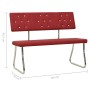 Banco de cuero sintético rojo tinto 110 cm de vidaXL, Bancos de comedor y cocina - Ref: Foro24-325859, Precio: 119,02 €, Desc...