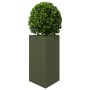 Jardineras triangulares 2 uds acero verde oliva 50x43x75 cm en Macetas y jardineras | Comprar online en Foru.es