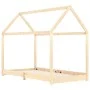 Solid pine wood children's bed frame 90x200 cm by vidaXL, Cribs and beds for children - Ref: Foro24-283348, Price: 155,75 €, ...