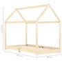 Solid pine wood children's bed frame 90x200 cm by vidaXL, Cribs and beds for children - Ref: Foro24-283348, Price: 155,75 €, ...