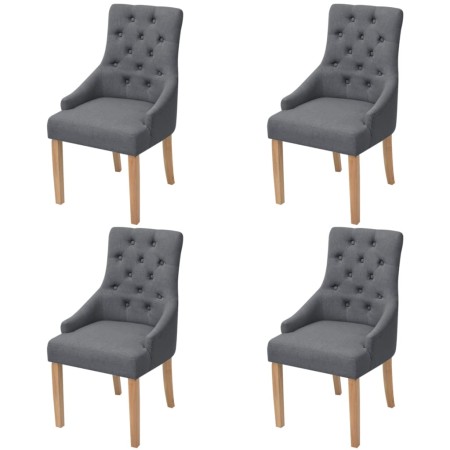 Sillas de comedor 4 unidades de tela gris oscuro de vidaXL, Sillas de comedor - Ref: Foro24-274423, Precio: 506,47 €, Descuen...
