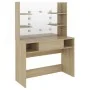 Tocador de maquillaje con luces LED MDF roble 100x40x135 cm de vidaXL, Tocadores para dormitorios - Ref: Foro24-331545, Preci...