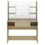 Tocador de maquillaje con luces LED MDF roble 100x40x135 cm de vidaXL, Tocadores para dormitorios - Ref: Foro24-331545, Preci...