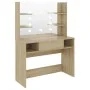 Tocador de maquillaje con luces LED MDF roble 100x40x135 cm de vidaXL, Tocadores para dormitorios - Ref: Foro24-331545, Preci...