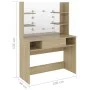 Tocador de maquillaje con luces LED MDF roble 100x40x135 cm de vidaXL, Tocadores para dormitorios - Ref: Foro24-331545, Preci...