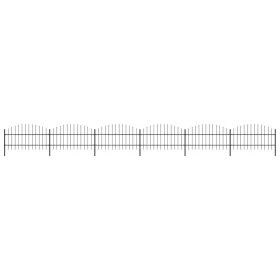 Garden fence with black steel spearheads (0.75-1)x10.2 m by vidaXL, fence panels - Ref: Foro24-277717, Price: 312,88 €, Disco...