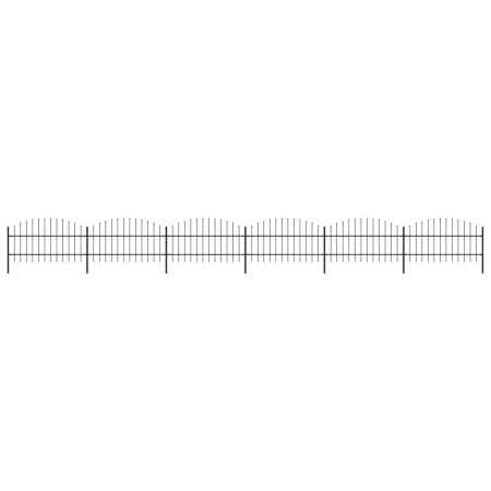 Gartenzaun mit Speerspitzen aus schwarzem Stahl (0,75-1) x 10,2 m von vidaXL, Zaunpaneele - Ref: Foro24-277717, Preis: 312,88...