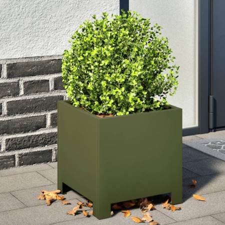 Jardinera hexagonal acero verde oliva 30x30x30 cm en Macetas y jardineras | Comprar online en Foru.es
