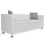 Conjunto de sofás de 2 y 3 plazas y sillón de cuero artificial blanco de vidaXL, Sofás - Ref: Foro24-272180, Precio: 503,47 €...