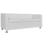 Conjunto de sofás de 2 y 3 plazas y sillón de cuero artificial blanco de vidaXL, Sofás - Ref: Foro24-272180, Precio: 503,47 €...