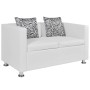 Conjunto de sofás de 2 y 3 plazas y sillón de cuero artificial blanco de vidaXL, Sofás - Ref: Foro24-272180, Precio: 503,47 €...