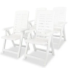 Reclining garden chairs 4 units white plastic by vidaXL, Garden chairs - Ref: Foro24-275067, Price: 303,19 €, Discount: %