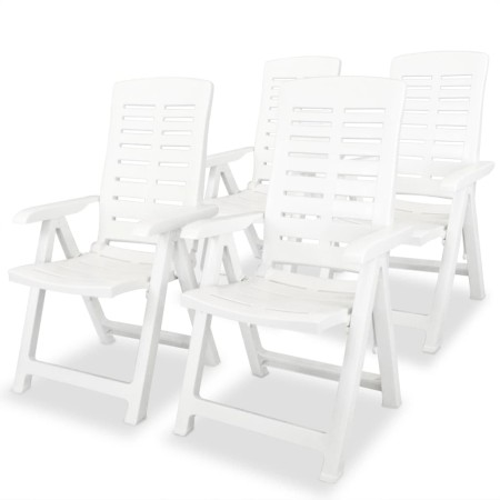 Sillas de jardín reclinables 4 unidades plástico blanco de vidaXL, Sillas de jardín - Ref: Foro24-275067, Precio: 317,77 €, D...