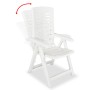Sillas de jardín reclinables 4 unidades plástico blanco de vidaXL, Sillas de jardín - Ref: Foro24-275067, Precio: 317,77 €, D...