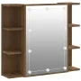 Mueble con espejo y luces LED roble marrón 70x16,5x60 cm de vidaXL, Tocadores de baño - Ref: Foro24-820453, Precio: 69,87 €, ...