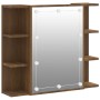 Mueble con espejo y luces LED roble marrón 70x16,5x60 cm de vidaXL, Tocadores de baño - Ref: Foro24-820453, Precio: 70,59 €, ...