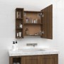 Mueble con espejo y luces LED roble marrón 70x16,5x60 cm de vidaXL, Tocadores de baño - Ref: Foro24-820453, Precio: 70,59 €, ...
