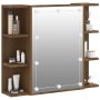 Mueble con espejo y luces LED roble marrón 70x16,5x60 cm de vidaXL, Tocadores de baño - Ref: Foro24-820453, Precio: 70,59 €, ...