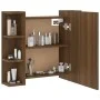 Mueble con espejo y luces LED roble marrón 70x16,5x60 cm de vidaXL, Tocadores de baño - Ref: Foro24-820453, Precio: 69,87 €, ...