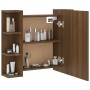Mueble con espejo y luces LED roble marrón 70x16,5x60 cm de vidaXL, Tocadores de baño - Ref: Foro24-820453, Precio: 70,59 €, ...