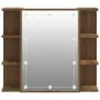 Mueble con espejo y luces LED roble marrón 70x16,5x60 cm de vidaXL, Tocadores de baño - Ref: Foro24-820453, Precio: 69,87 €, ...