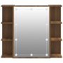 Mueble con espejo y luces LED roble marrón 70x16,5x60 cm de vidaXL, Tocadores de baño - Ref: Foro24-820453, Precio: 70,59 €, ...